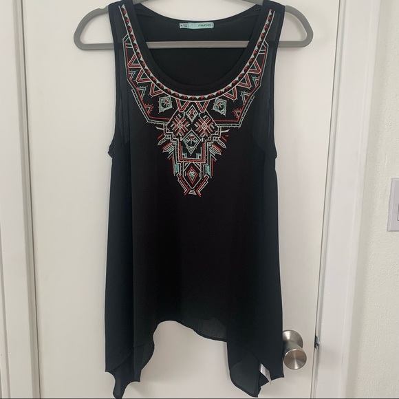 Embroidered Tunic Racerback Tanktop - Picture 2 of 5